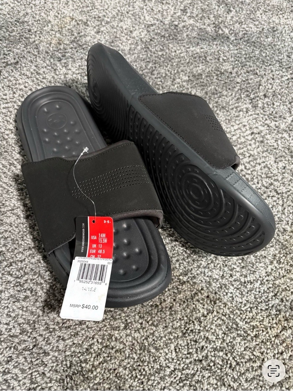 Under Armor Black Slide Sandals